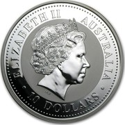 Australia 10 Dollars Kookaburra 2004 P Proof ELIZABETH II AUSTRALIA 10 DOLLARS IRB coin obverse Australia 10 Dollars Kookaburra 2004 P Proof ELIZABETH II AUSTRALIA 10 DOLLARS IRB coin obverse