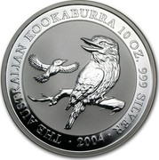 Australia 10 Dollars Kookaburra 2004 P Proof THE AUSTRALIAN KOOKABURRA 10 OZ. 999 SILVER 2000 coin reverse Australia 10 Dollars Kookaburra 2004 P Proof THE AUSTRALIAN KOOKABURRA 10 OZ. 999 SILVER 2000 coin reverse