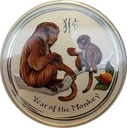 Australia 10 Dollars Year of the Monkey Coloured 2016 YEAR OF THE MONKEY P IJ coin reverse Australia 10 Dollars Year of the Monkey Coloured 2016 YEAR OF THE MONKEY P IJ coin reverse