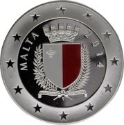 Malta 10 Euro 40th Anniversary of Republic of Malta 2014 Proof KM# 166 MALTA 2014 coin obverse Malta 10 Euro 40th Anniversary of Republic of Malta 2014 Proof KM# 166 MALTA 2014 coin obverse