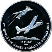 Finland 10 Euro 2nd World Air Games 1998 Proof 2ND WORLD AIR GAMES ANDALUCÍA ESPAÑA 2001 10 EURO 1998 coin reverse Finland 10 Euro 2nd World Air Games 1998 Proof 2ND WORLD AIR GAMES ANDALUCÍA ESPAÑA 2001 10 EURO 1998 coin reverse