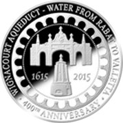 Malta 10 Euro 400th. Anniversary of the Wignacourt Aqueduct 2015 Proof WIGNACOURT AQUEDUCT - WATER FROM RABAT TO VALETTA 400ᵀᴴ ANNIVERSARY 1615 2015 coin reverse