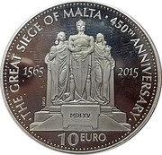 Malta 10 Euro 450th Anniversary of the Great Siege 2015 Proof THE GREAT SIEGE OF MALTA 450TH ANNUVERSARY 1565 2015 MDEXV 10 EURO NGB coin reverse Malta 10 Euro 450th Anniversary of the Great Siege 2015 Proof THE GREAT SIEGE OF MALTA 450TH ANNUVERSARY 1565 2015 MDEXV 10 EURO NGB coin reverse