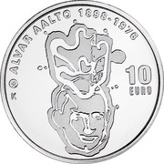 Finland 10 Euro Alvar Aalto 2016 ALVAR AALTO 1898-1976 10 EURO K coin reverse