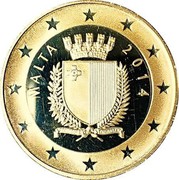Malta 10 Euro Auberge d'Aragon 2014 Proof KM# 163 MALTA 2014 REPUBBLIKA TA' MALTA coin obverse Malta 10 Euro Auberge d'Aragon 2014 Proof KM# 163 MALTA 2014 REPUBBLIKA TA' MALTA coin obverse