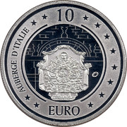 Malta 10 Euro Auberge D'Italie 2010 Proof KM# 140 AUBERGE D'ITALIE 10 EURO coin reverse Malta 10 Euro Auberge D'Italie 2010 Proof KM# 140 AUBERGE D'ITALIE 10 EURO coin reverse