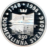 Finland 10 Euro Augustin Ehrensvard 1998 1748 1998 SUOMENLINNA SVEABORG 250 coin obverse