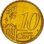 Malta 10 Euro Cent Maltese Coat of Arms 2008 In sets only KM# 128 10 EURO CENT LL coin reverse Malta 10 Euro Cent Maltese Coat of Arms 2008 In sets only KM# 128 10 EURO CENT LL coin reverse