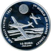 Finland 10 Euro First World Air Games 1997 Proof X# 45 1ST WORLD AIR GAMES TURKEY AIR RALLY FLYING 1997 10 EURO FINLAND coin reverse Finland 10 Euro First World Air Games 1997 Proof X# 45 1ST WORLD AIR GAMES TURKEY AIR RALLY FLYING 1997 10 EURO FINLAND coin reverse