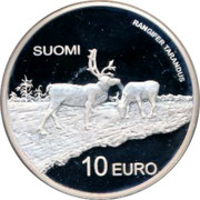 Finland 10 Euro Rangifer Tarandus 1998 Proof SUOMI RANGIFER TARANDUS 10 EURO coin reverse Finland 10 Euro Rangifer Tarandus 1998 Proof SUOMI RANGIFER TARANDUS 10 EURO coin reverse