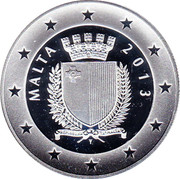 Malta 10 Euro Sir Paul Boffa 2013 Proof KM# 148 MALTA 2013 REPUBBLIKA TA' MALTA coin obverse Malta 10 Euro Sir Paul Boffa 2013 Proof KM# 148 MALTA 2013 REPUBBLIKA TA' MALTA coin obverse