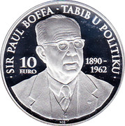 Malta 10 Euro Sir Paul Boffa 2013 Proof KM# 148 • SIR PAUL BOFFA • TABIB U POLITIKU • 10 EURO 1890 - 1962 NGB coin reverse Malta 10 Euro Sir Paul Boffa 2013 Proof KM# 148 • SIR PAUL BOFFA • TABIB U POLITIKU • 10 EURO 1890 - 1962 NGB coin reverse