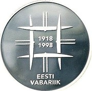 Estonia 10 Krooni Independence (1998) Proof KM# 32 1918 1998 EESTI VABARIIK coin obverse Estonia 10 Krooni Independence (1998) Proof KM# 32 1918 1998 EESTI VABARIIK coin obverse