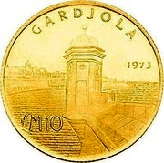 Malta 10 Pounds Watchtower (Gardjola) 1973 KM# 21 GARDJOLA 1973 LM10 coin reverse Malta 10 Pounds Watchtower (Gardjola) 1973 KM# 21 GARDJOLA 1973 LM10 coin reverse