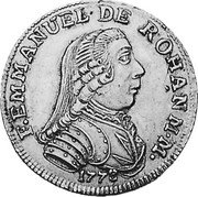 Malta 10 Scudi Emmanuel de Rohan 1778 KM# 309 F EMMANUEL DE ROHAN M M 1778 coin obverse