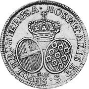 Malta 10 Scudi Emmanuel de Rohan 1778 KM# 309 HOSPITALIS ET S SEPULH RI HIERUSA S 10 coin reverse