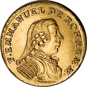 Malta 10 Scudi Emmanuel de Rohan 1778 KM# 310 F∙EMMANUEL DE ROHAN M∙M∙ coin obverse Malta 10 Scudi Emmanuel de Rohan 1778 KM# 310 F∙EMMANUEL DE ROHAN M∙M∙ coin obverse