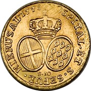 Malta 10 Scudi Emmanuel de Rohan 1778 KM# 310 HOSPITAL ET S SEPUL HIERUSAL 1778 coin reverse Malta 10 Scudi Emmanuel de Rohan 1778 KM# 310 HOSPITAL ET S SEPUL HIERUSAL 1778 coin reverse
