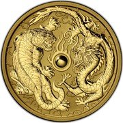 Australia 100 Dollars Australian Dragon and Tiger 2019 P Proof P TV coin reverse Australia 100 Dollars Australian Dragon and Tiger 2019 P Proof P TV coin reverse