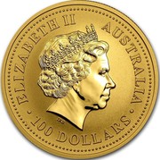 Australia 100 Dollars (Kangaroos. Tribute to Liberty) KM# 693a ELIZABETH II AUSTRALIA 100 DOLLARS coin obverse Australia 100 Dollars (Kangaroos. Tribute to Liberty) KM# 693a ELIZABETH II AUSTRALIA 100 DOLLARS coin obverse