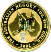 Australia 100 Dollars (Kangaroos. Tribute to Liberty) KM# 693a THE AUSTRALIAN NUGGET 1OZ. 9999 GOLD 2002 coin reverse Australia 100 Dollars (Kangaroos. Tribute to Liberty) KM# 693a THE AUSTRALIAN NUGGET 1OZ. 9999 GOLD 2002 coin reverse