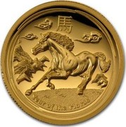 Australia 100 Dollars Year of the Horse. High Relief 2014 P Proof YEAR OF THE HORSE coin reverse Australia 100 Dollars Year of the Horse. High Relief 2014 P Proof YEAR OF THE HORSE coin reverse