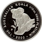 Australia 15 Dollars The Australian Koala 2000 P Proof THE AUSTRALIAN KOALA 1/10OZ. 9995 PLATINUM • 2000 • P coin reverse Australia 15 Dollars The Australian Koala 2000 P Proof THE AUSTRALIAN KOALA 1/10OZ. 9995 PLATINUM • 2000 • P coin reverse