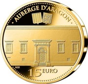 Malta 15 Euro Auberge d'Aragon 2014 Proof KM# 164 AUBERGE D'ARAGON 15 EURO coin reverse Malta 15 Euro Auberge d'Aragon 2014 Proof KM# 164 AUBERGE D'ARAGON 15 EURO coin reverse