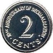 Malta 2 Cents 10th Anniversary of Decimalisation 1982 (U) KM# 58 10TH ANNIVERSARY OF DECIMALIZATION 2 CENTS coin reverse Malta 2 Cents 10th Anniversary of Decimalisation 1982 (U) KM# 58 10TH ANNIVERSARY OF DECIMALIZATION 2 CENTS coin reverse