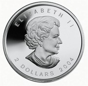Canada 2 Dollars Arctic Fox 2004 Proof ELIZABETH II SB 2 DOLLARS 2004 coin obverse Canada 2 Dollars Arctic Fox 2004 Proof ELIZABETH II SB 2 DOLLARS 2004 coin obverse