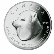 Canada 2 Dollars Arctic Fox 2004 Proof CANADA 9999 CD FINE SILVER 1/10 OZ ARGENT PUR coin reverse Canada 2 Dollars Arctic Fox 2004 Proof CANADA 9999 CD FINE SILVER 1/10 OZ ARGENT PUR coin reverse