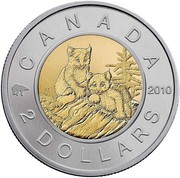 Canada 2 Dollars Young Lynx 2010 Specimen KM# 1020 CANADA CP 2010 2 DOLLARS coin reverse Canada 2 Dollars Young Lynx 2010 Specimen KM# 1020 CANADA CP 2010 2 DOLLARS coin reverse