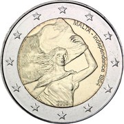 Malta 2 Euro 50th Anniversary of Independence 2014 KM# 150 MALTA - INDEPENDENCE 1964 2014 coin obverse Malta 2 Euro 50th Anniversary of Independence 2014 KM# 150 MALTA - INDEPENDENCE 1964 2014 coin obverse