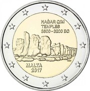 Malta 2 Euro (Hagar Qim Temples) 2 EURO coin obverse Malta 2 Euro (Hagar Qim Temples) 2 EURO coin obverse