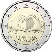 Malta 2 Euro Solidarity Through Love 2016 without mintmark 2 EURO coin obverse