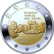 Malta 2 Euro The Hagrat Temples 2019 TA' HAĠRAT TEMPLES 3600-3000 BC MALTA 2019 coin reverse Malta 2 Euro The Hagrat Temples 2019 TA' HAĠRAT TEMPLES 3600-3000 BC MALTA 2019 coin reverse