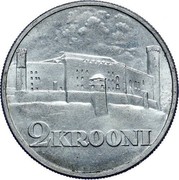 Estonia 2 Krooni Toompea Fortress at Tallinn 1930 KM# 20 2 KROONI coin reverse Estonia 2 Krooni Toompea Fortress at Tallinn 1930 KM# 20 2 KROONI coin reverse