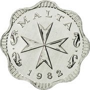 Malta 2 Mils (10th Anniversary of Decimalization) KM# 54 MALTA 1982 coin obverse Malta 2 Mils (10th Anniversary of Decimalization) KM# 54 MALTA 1982 coin obverse