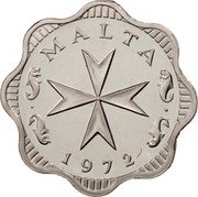 Malta 2 Mils (Maltese Cross) KM# 5 MALTA 1972 coin obverse Malta 2 Mils (Maltese Cross) KM# 5 MALTA 1972 coin obverse