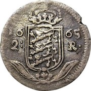 Estonia 2 Ore Carl XI 1665 KM# 12 16 - 65 2 : - R : coin reverse Estonia 2 Ore Carl XI 1665 KM# 12 16 - 65 2 : - R : coin reverse