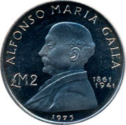 Malta 2 Pounds Alfonso Maria Galea 1975 KM# 31 ALFONSO MARIA GALEA £ M2 1861 1941 1975 coin reverse Malta 2 Pounds Alfonso Maria Galea 1975 KM# 31 ALFONSO MARIA GALEA £ M2 1861 1941 1975 coin reverse