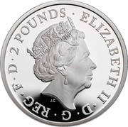 UK 2 Pounds The Yale of Beaufort 2019 Proof 2 POUNDS ELIZABETH II D G REG F D coin obverse UK 2 Pounds The Yale of Beaufort 2019 Proof 2 POUNDS ELIZABETH II D G REG F D coin obverse