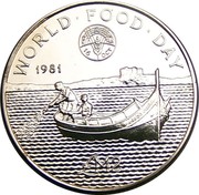 Malta 2 Pounds World Food Day 1981 Proof KM# 52 WORLD • FOOD • DAY F A O 16 OCT 1981 £M 2 coin reverse Malta 2 Pounds World Food Day 1981 Proof KM# 52 WORLD • FOOD • DAY F A O 16 OCT 1981 £M 2 coin reverse