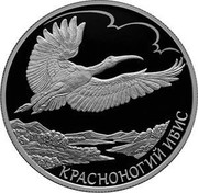 Russia 2 Rubles Japanese Crested Ibis 2019 СПМД Proof; St. Petersburg Mint КРАСНОНОГИЙ ИБИС coin reverse Russia 2 Rubles Japanese Crested Ibis 2019 СПМД Proof; St. Petersburg Mint КРАСНОНОГИЙ ИБИС coin reverse