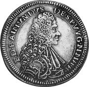Malta 2 Scudi Ramon Despuig 1738 KM# 204.3 F D RAINVNDVS DESPVVG M M H H coin obverse Malta 2 Scudi Ramon Despuig 1738 KM# 204.3 F D RAINVNDVS DESPVVG M M H H coin obverse