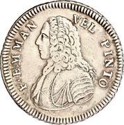 Malta 2 Scudi Emmanuel Pinto 1741 KM# 225.1 F ∙ EMMAN VEL PINTO coin obverse Malta 2 Scudi Emmanuel Pinto 1741 KM# 225.1 F ∙ EMMAN VEL PINTO coin obverse