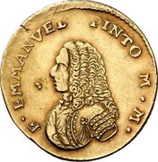 Malta 2 Zecchino Emmanuel Pinto (1742) KM# 235 F ∙ EMMANVEL PINTO M∙M∙ coin obverse Malta 2 Zecchino Emmanuel Pinto (1742) KM# 235 F ∙ EMMANVEL PINTO M∙M∙ coin obverse