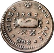 Malta 20 Grani (Tari) Manuel Pinto de Fonseca 1762 KM# 248 NON AES SED FIDES. 1762 XX coin reverse Malta 20 Grani (Tari) Manuel Pinto de Fonseca 1762 KM# 248 NON AES SED FIDES. 1762 XX coin reverse