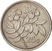 Malta 25 C 25 Cents 1986 Proof KM# 80 25 C coin reverse Malta 25 C 25 Cents 1986 Proof KM# 80 25 C coin reverse