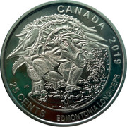 Canada 25 Cents Edmontonia longiceps 2019  CANADA 2019 JC 25 CENTS EDMONTONIA LONGICEPS coin reverse Canada 25 Cents Edmontonia longiceps 2019  CANADA 2019 JC 25 CENTS EDMONTONIA LONGICEPS coin reverse